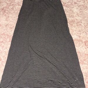 Vintage Faded Glory Black and White Striped Maxi Skirt